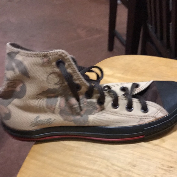 Rare Vintage Chuck Taylor Sailor Jerry Death or Glory High top sneakers. - Picture 6 of 7